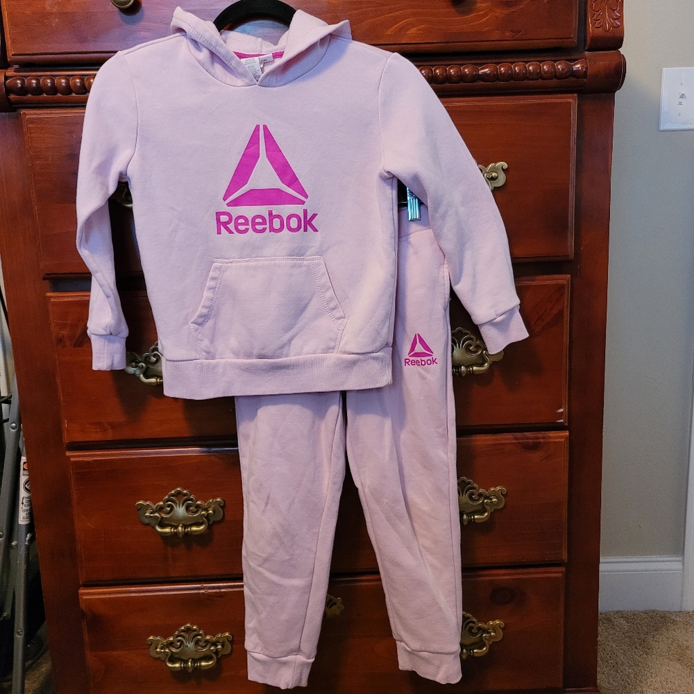 Reebok Girl's Pink Logo Hoodie and Pants